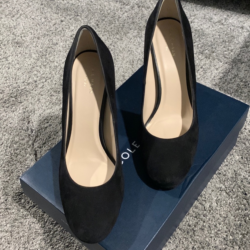 Cole Haan suede black suede pumps. Like new.